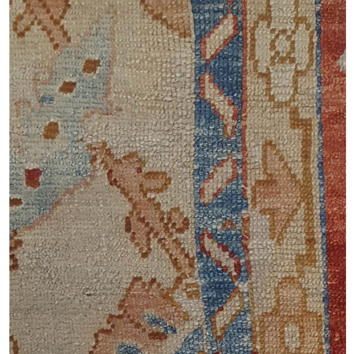 Pacific Ushak 67303 Beige Burgundy Traditional Hand Knotted Rug