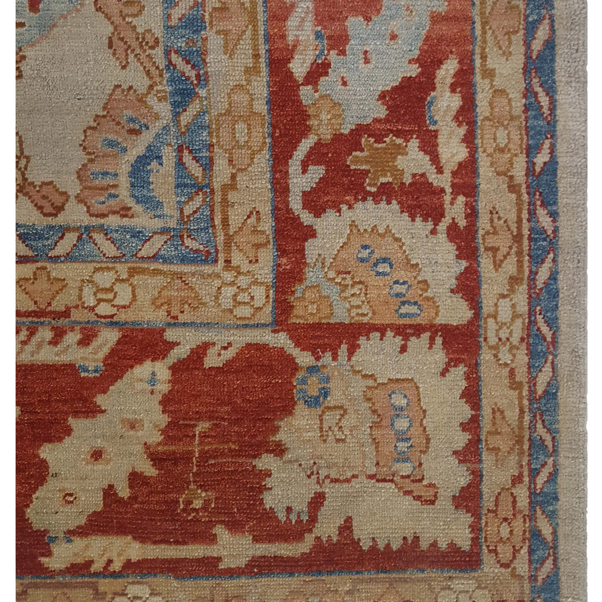 Pacific Ushak 67303 Beige Burgundy Traditional Hand Knotted Rug