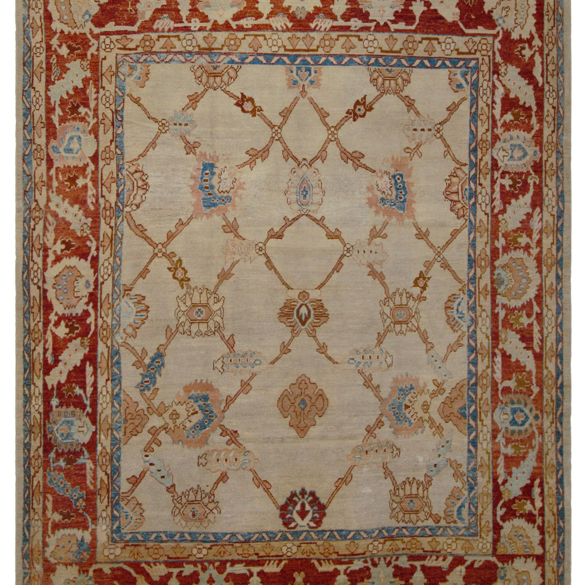 Pacific Ushak   Beige Burgundy Traditional