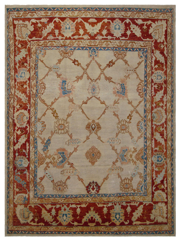 Pacific Ushak   Beige Burgundy Traditional