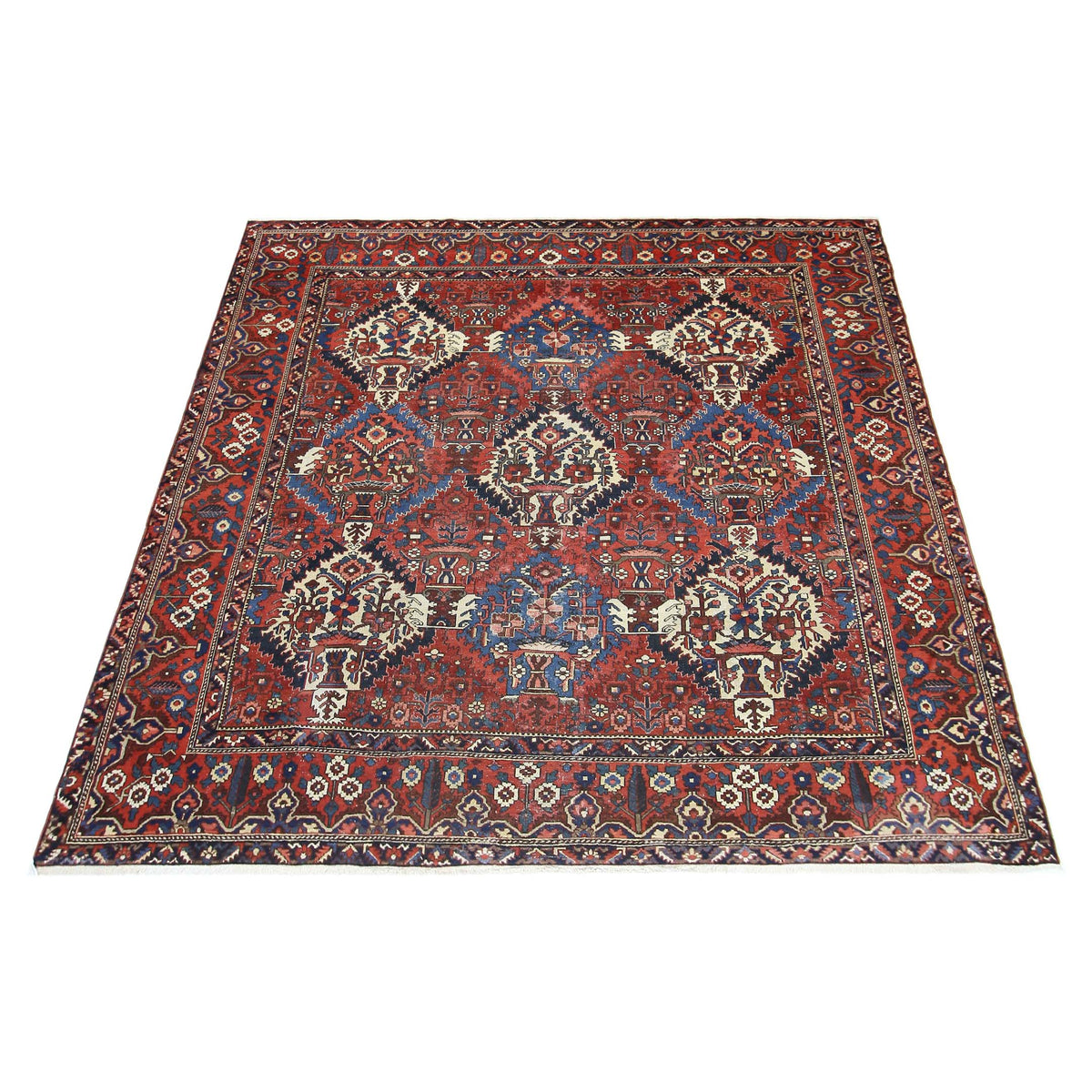 Pacific Bakhtiyari 67306 Red Blue Traditional Hand Knotted Rug