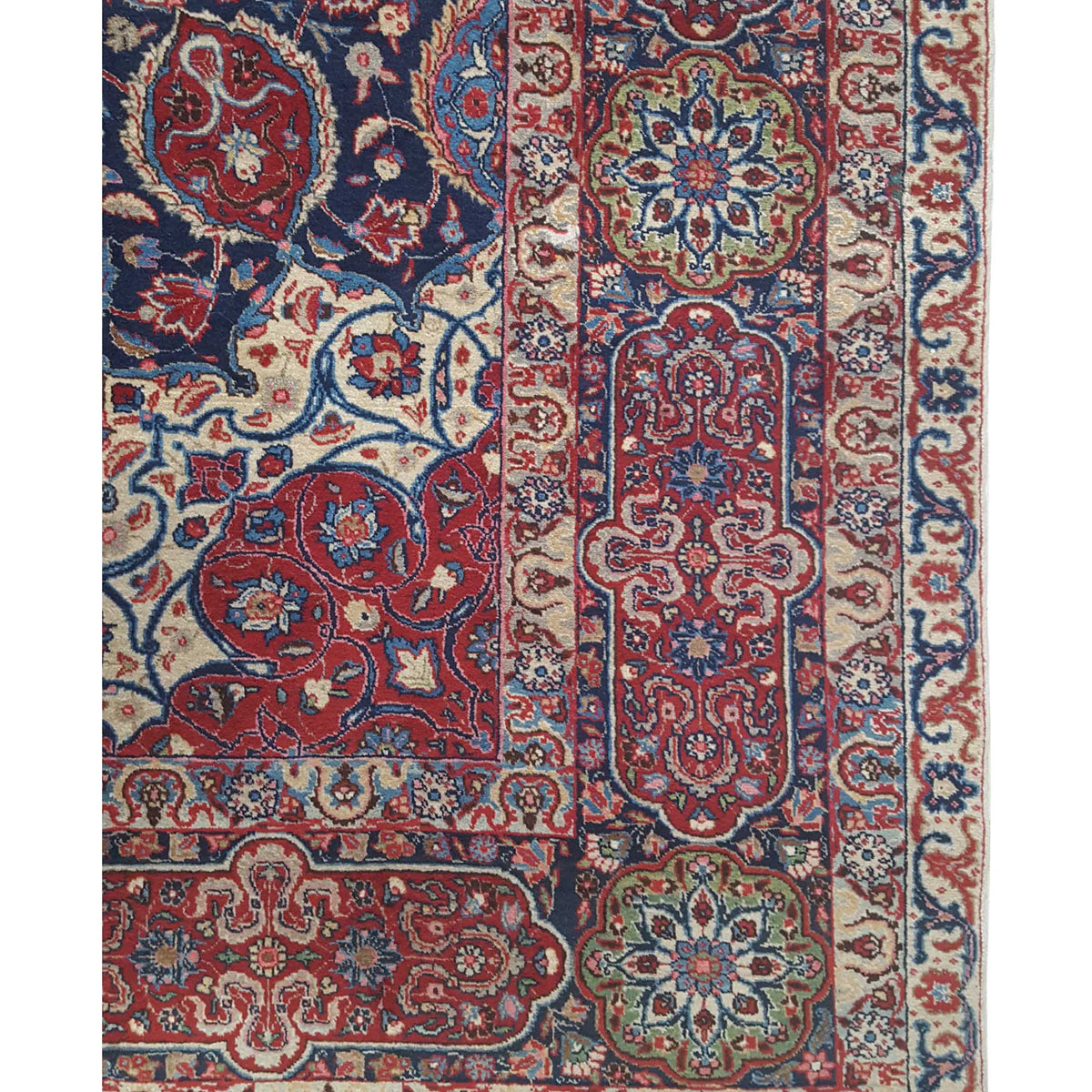 Pacific Tabriz 67315 Navy Ivory Traditional Hand Knotted Rug