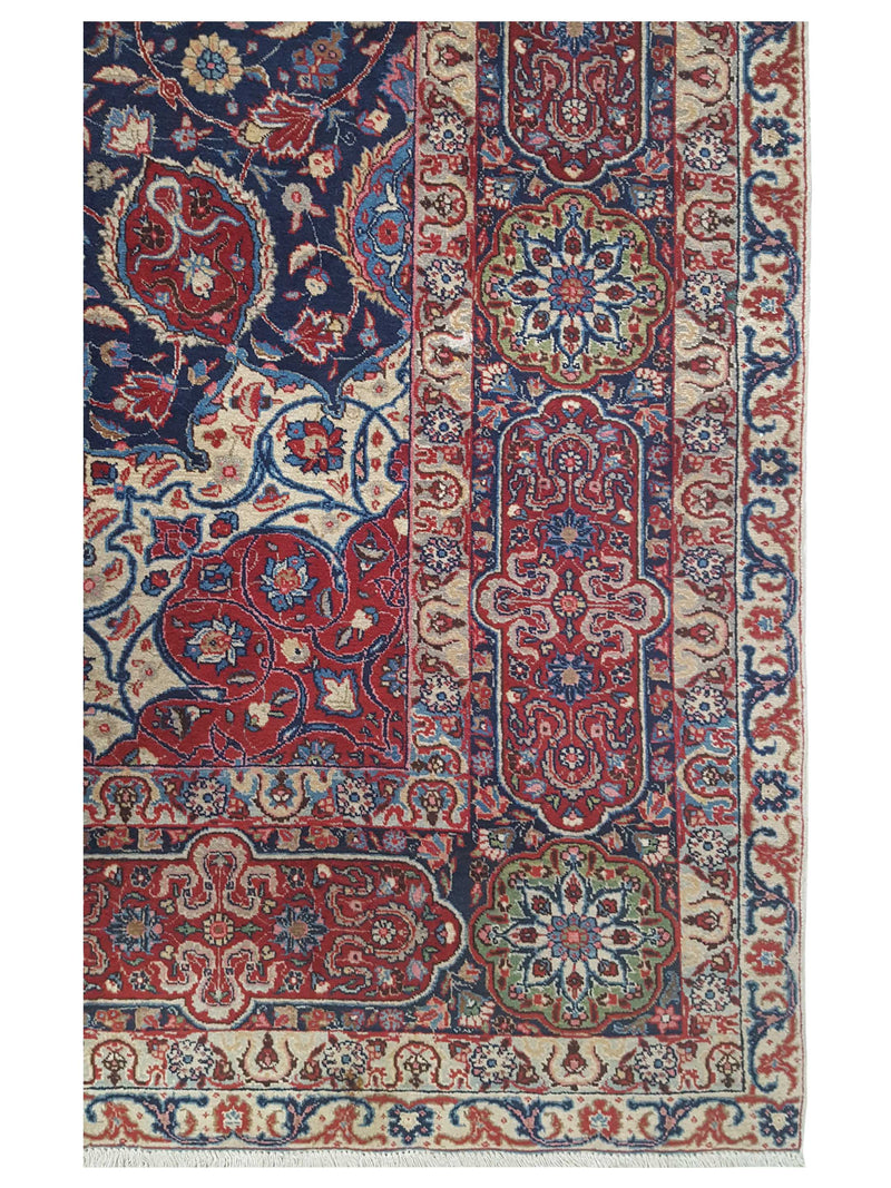 Pacific Tabriz 67315 Navy Ivory Traditional Hand Knotted Rug