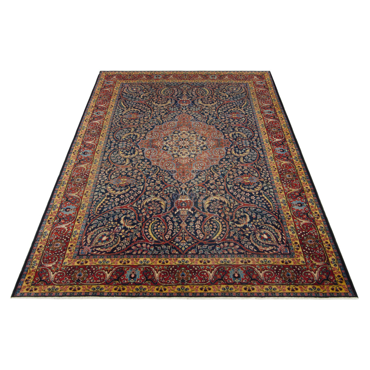 Pacific Khoy 67316 Navy Red Traditional Hand Knotted Rug