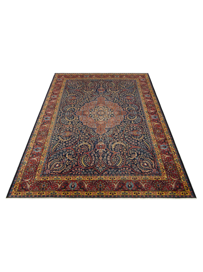 Pacific Khoy 67316 Navy Red Traditional Hand Knotted Rug