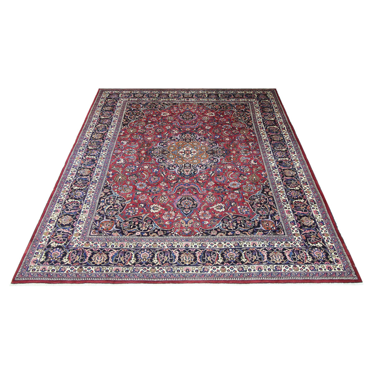 Pacific Mashad 67319 Blue Red Traditional Semi Antique Rug
