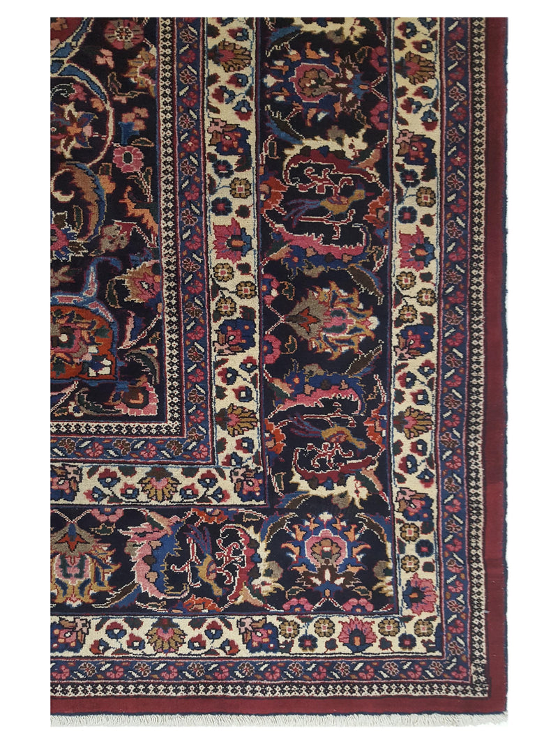 Pacific Mashad 67319 Blue Red Traditional Semi Antique Rug