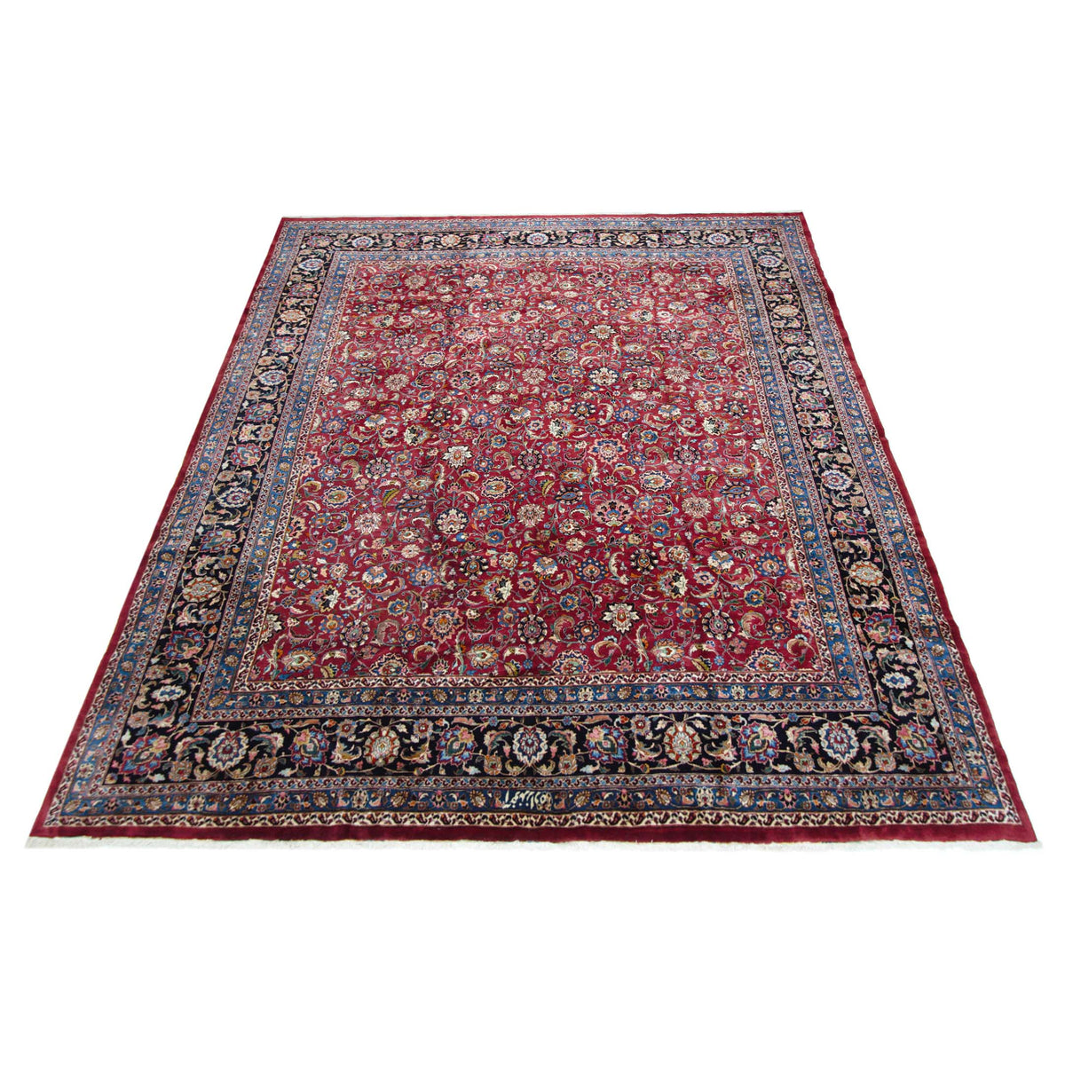 Pacific Mashad 67320 Burgundy Indigo Traditional Semi Antique Rug