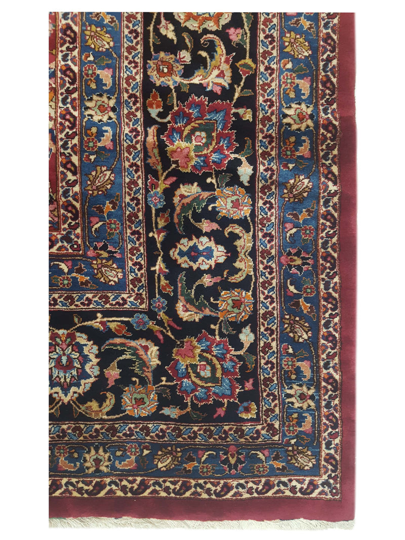 Pacific Mashad 67320 Burgundy Indigo Traditional Semi Antique Rug