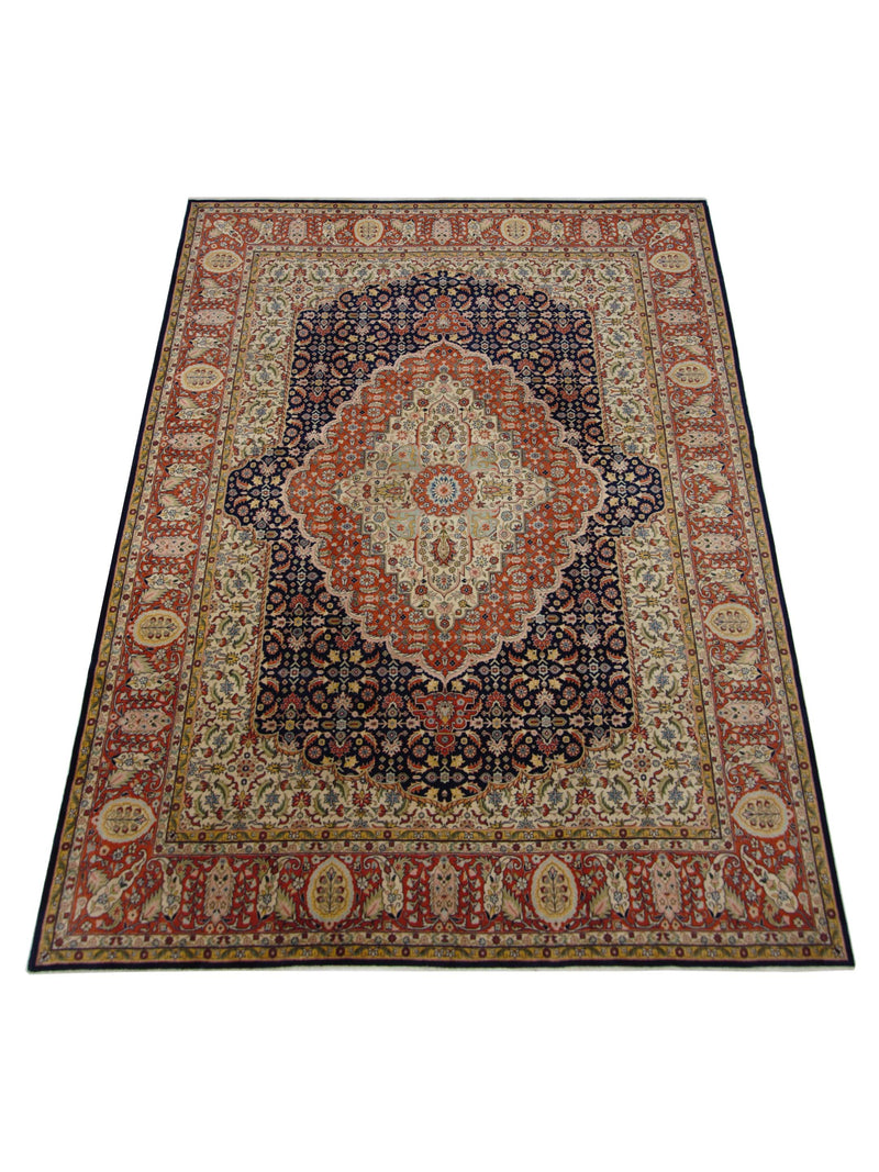 Pacific Tabriz 67321 Navy Orange Traditional Hand Knotted Rug