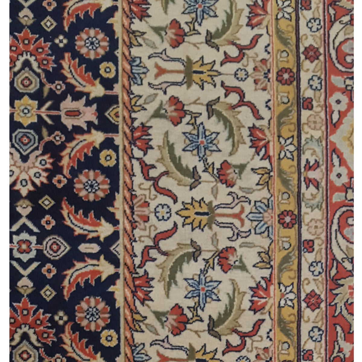 Pacific Tabriz 67321 Navy Orange Traditional Hand Knotted Rug