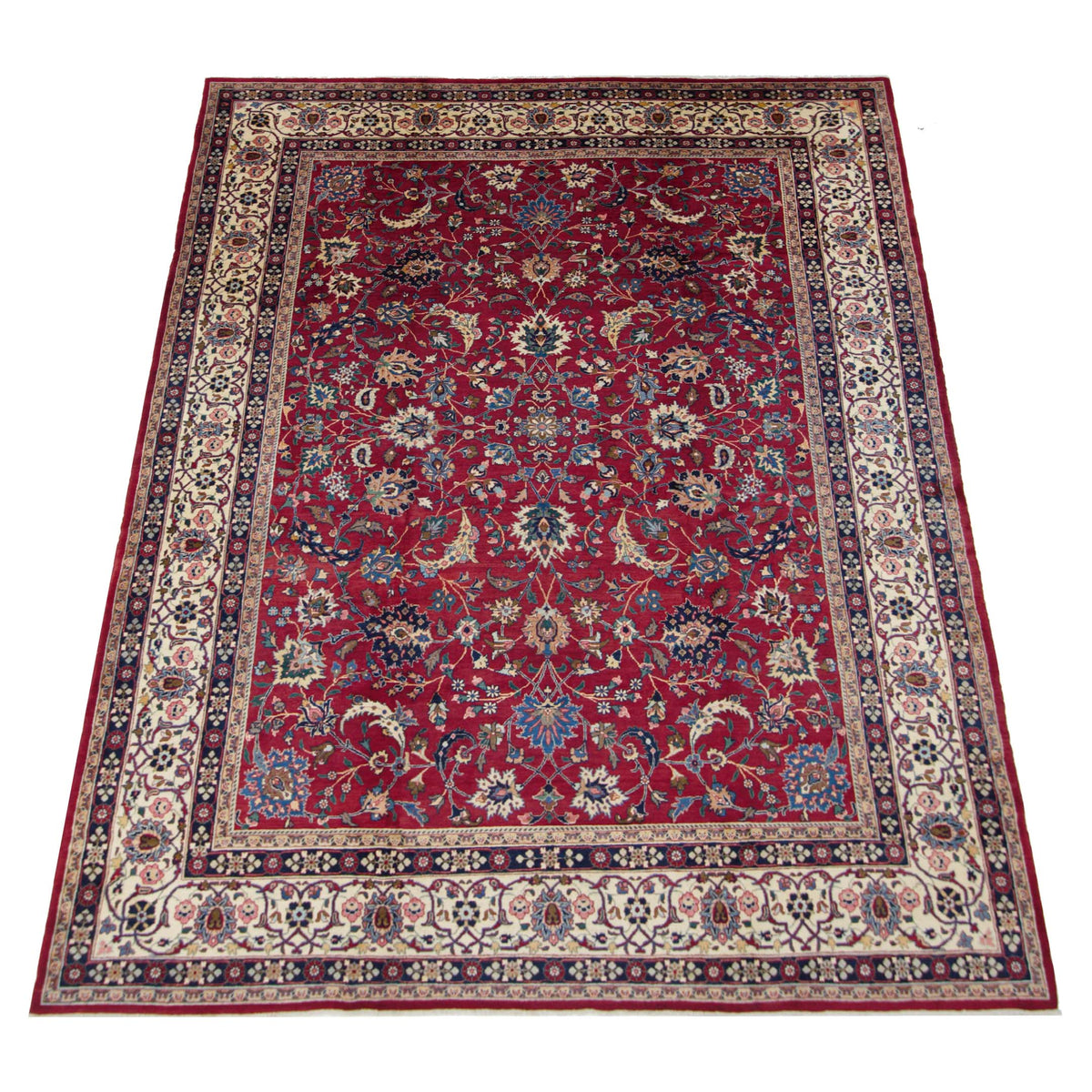 Pacific Mashad 67322 Navy Red Traditional Semi Antique Rug
