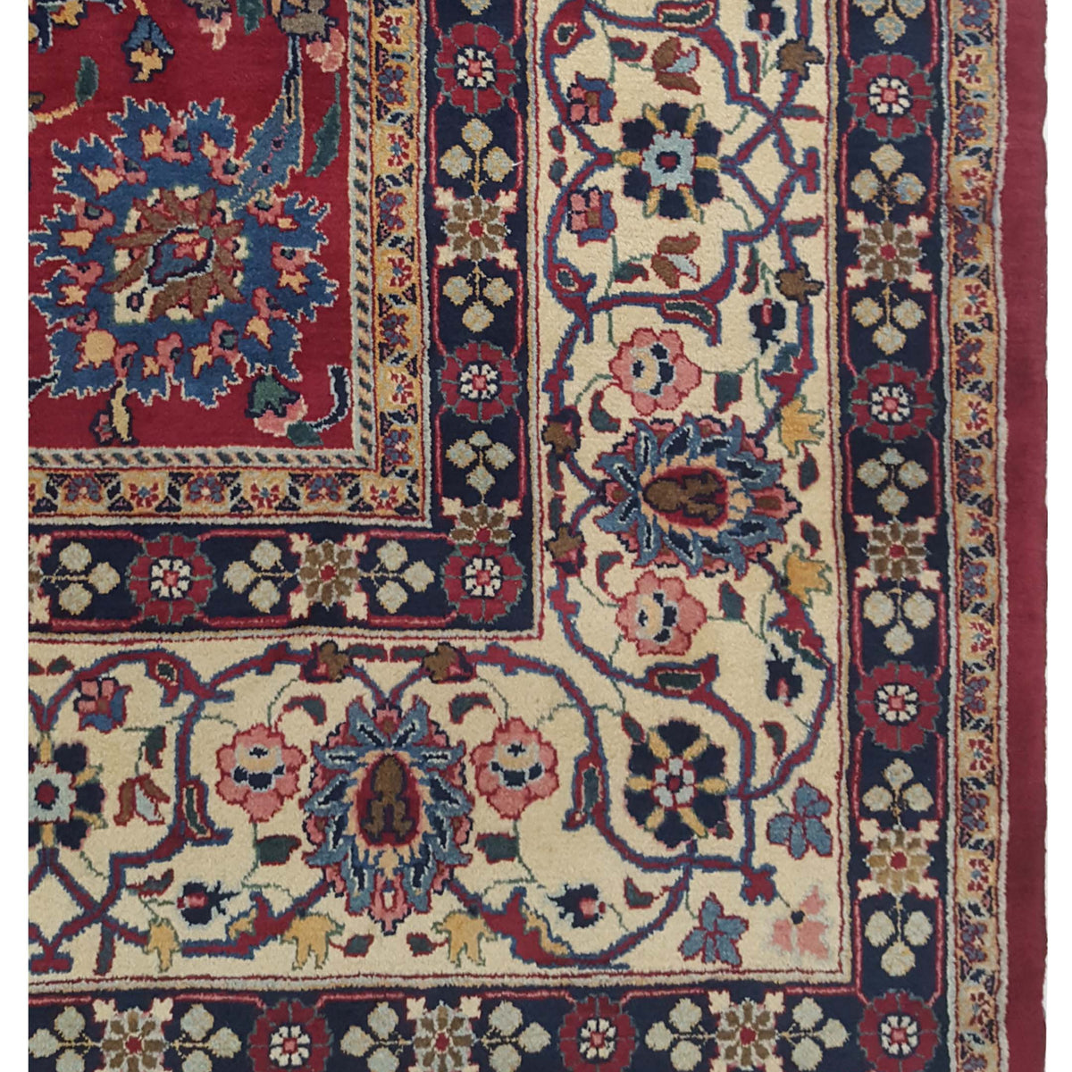 Pacific Mashad 67322 Navy Red Traditional Semi Antique Rug