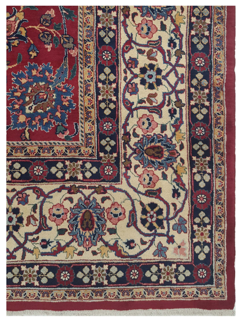 Pacific Mashad 67322 Navy Red Traditional Semi Antique Rug
