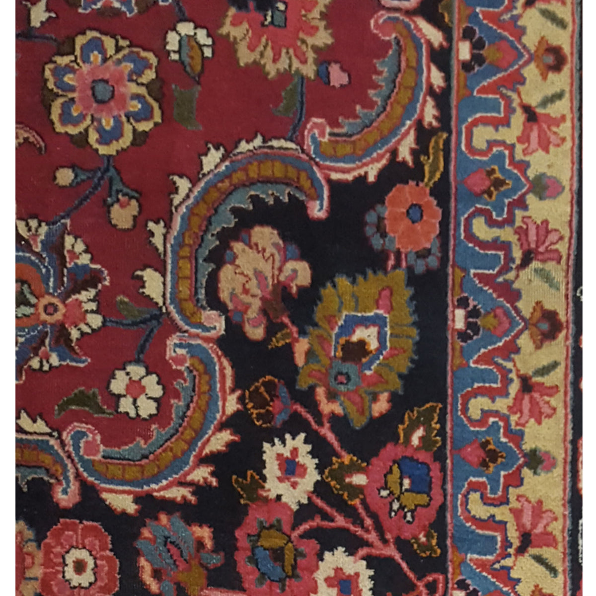 Pacific Mashad 67324 Burgundy Black Traditional Semi Antique Rug