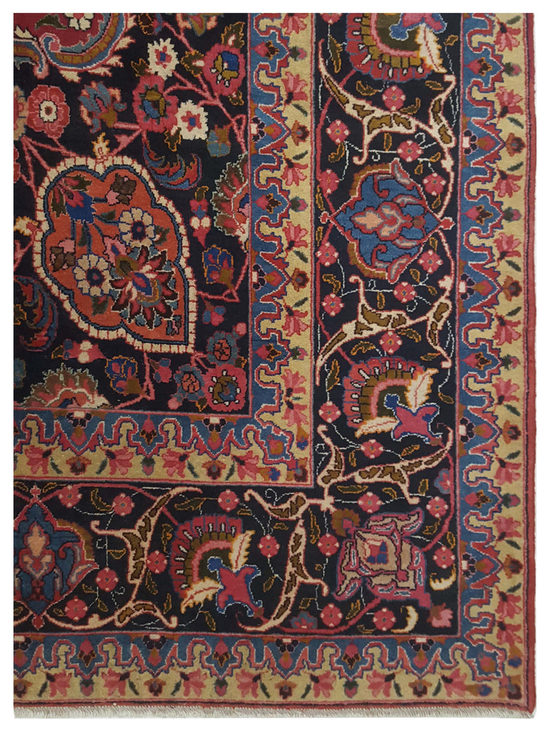 Pacific Mashad 67324 Burgundy Black Traditional Semi Antique Rug