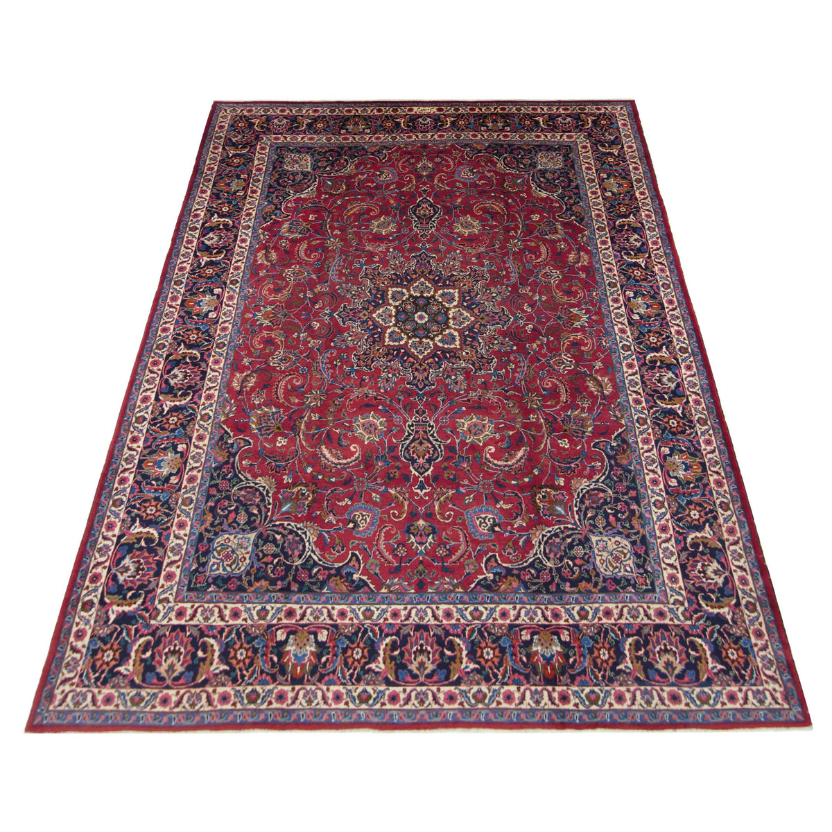 Pacific Mashad 67326 Burgundy Red Traditional Semi Antique Rug