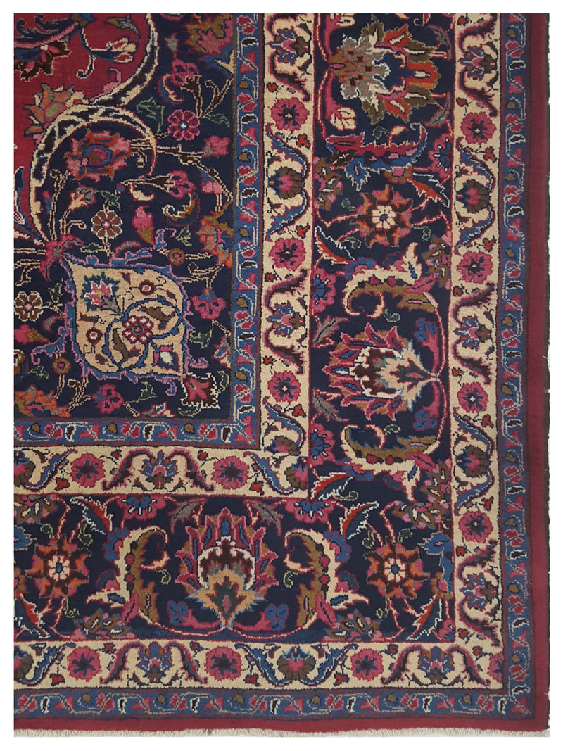 Pacific Mashad 67326 Burgundy Red Traditional Semi Antique Rug