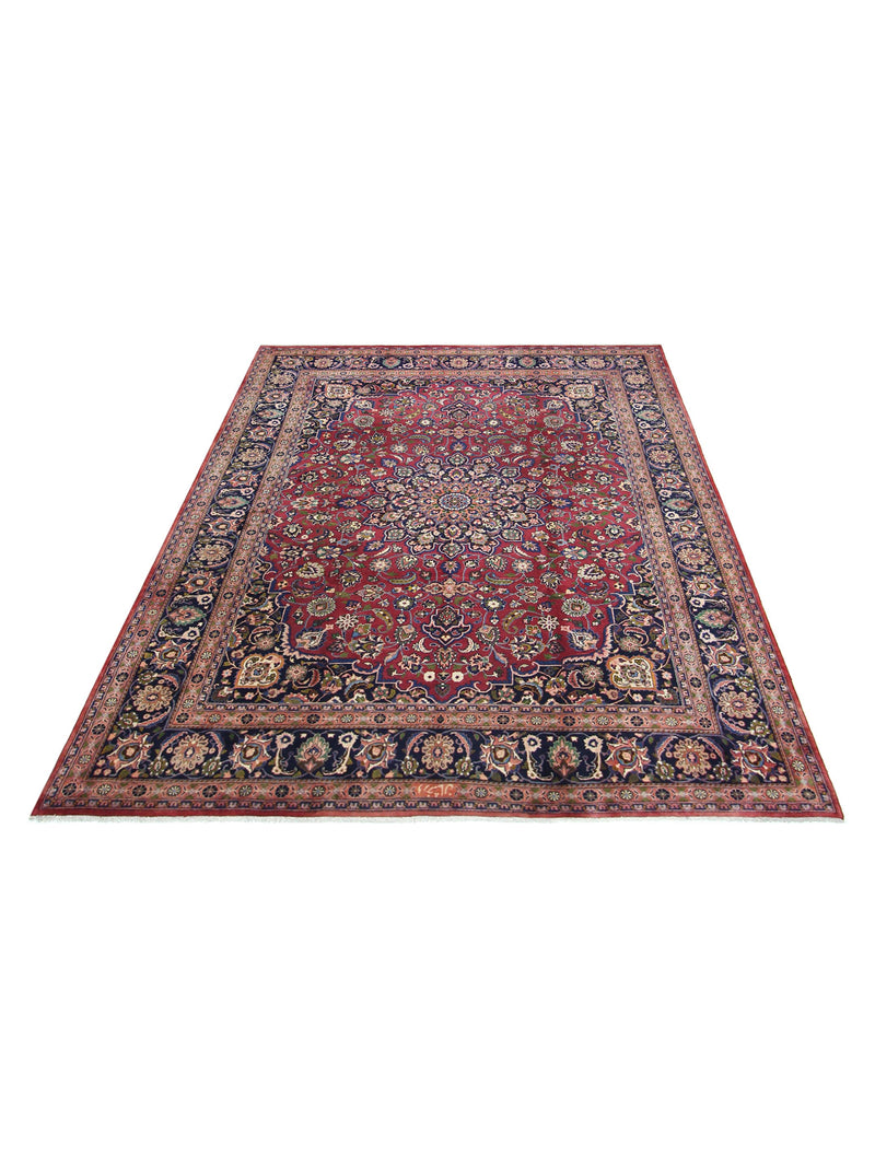 Pacific Mashad 67328 Navy Coral Traditional Semi Antique Rug