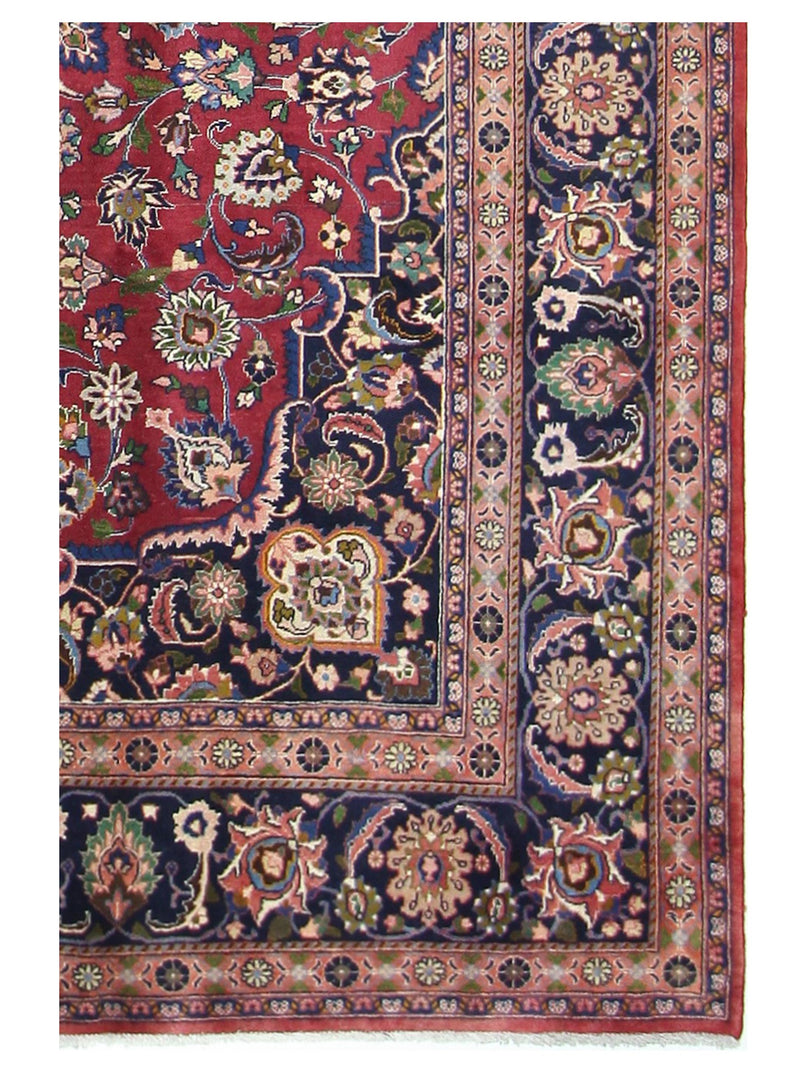 Pacific Mashad 67328 Navy Coral Traditional Semi Antique Rug