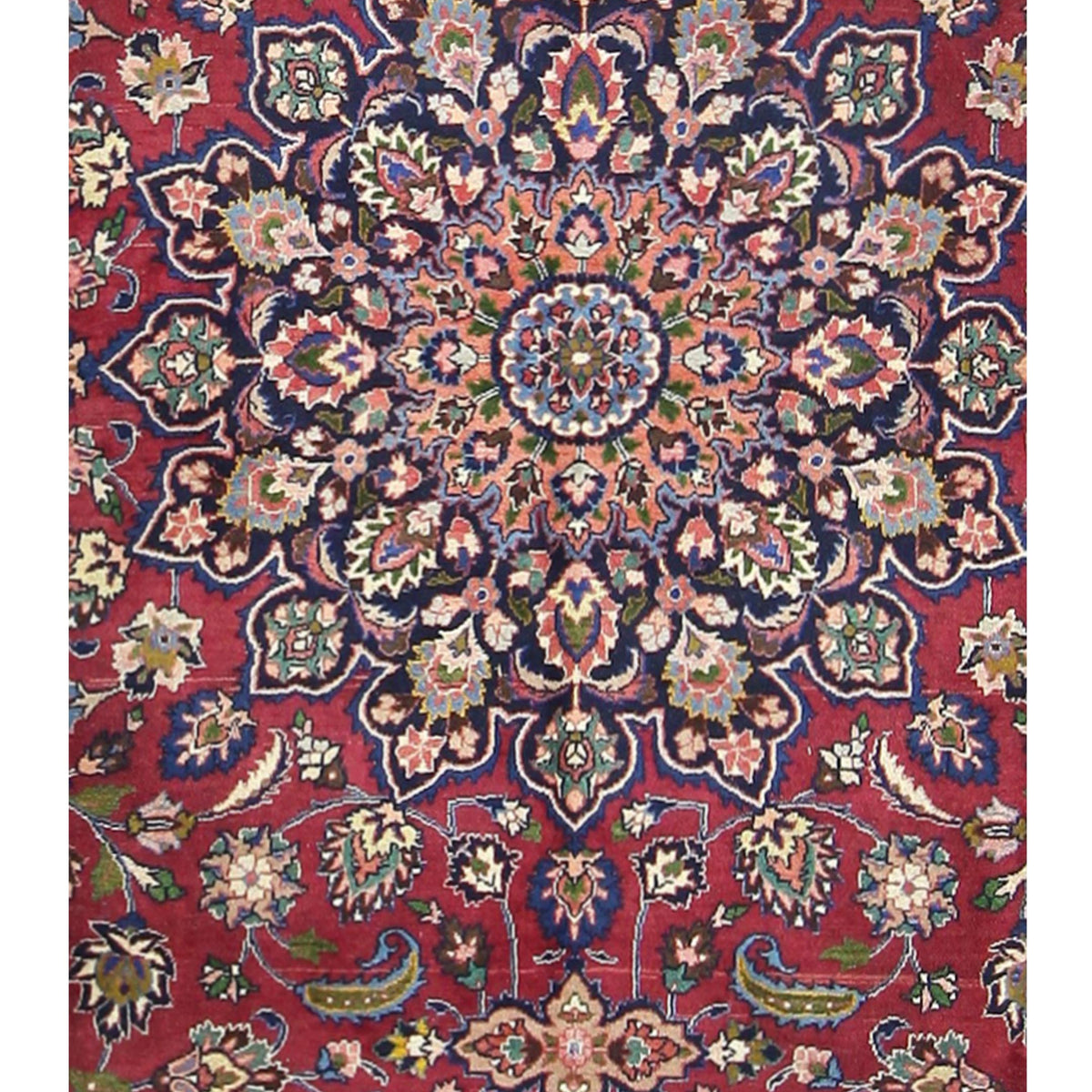 Pacific Mashad 67328 Navy Coral Traditional Semi Antique Rug