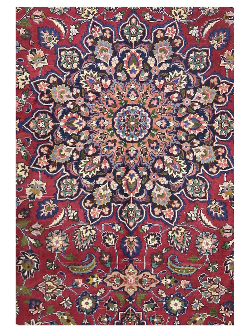 Pacific Mashad 67328 Navy Coral Traditional Semi Antique Rug