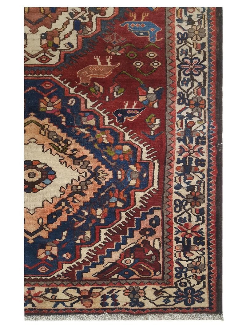 Pacific Bakhtiyari 67329 Brown Ivory Traditional Hand Knotted Rug