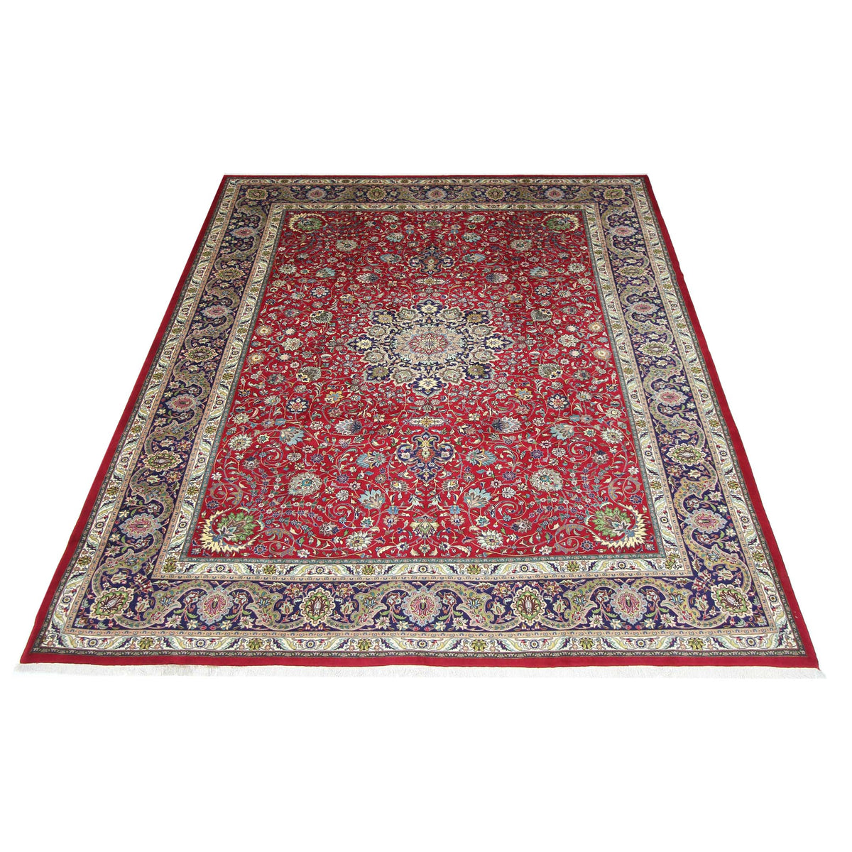 Pacific Tabriz 67330 Red Navy Traditional Hand Knotted Rug