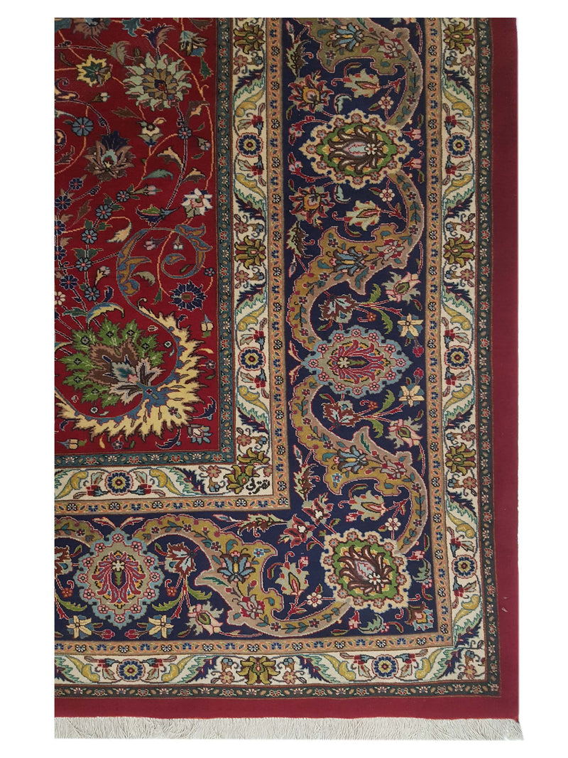 Pacific Tabriz 67330 Red Navy Traditional Hand Knotted Rug