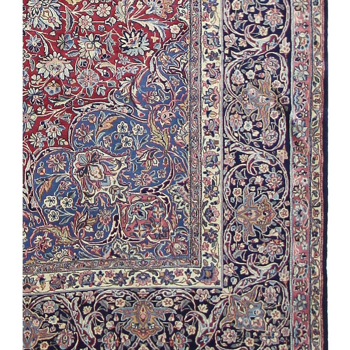Pacific Kerman 67334 Navy Ivory Traditional Hand Knotted Rug