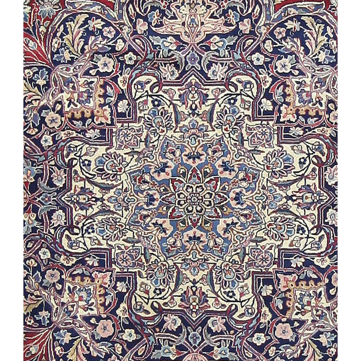 Pacific Kerman 67334 Navy Ivory Traditional Hand Knotted Rug
