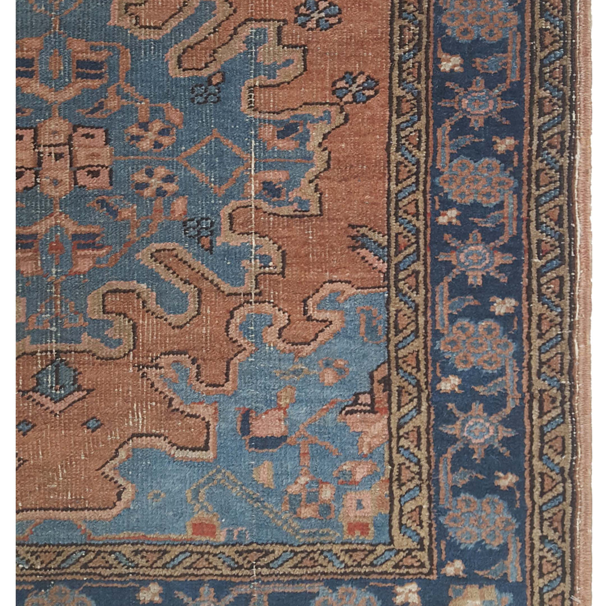Fasa Antique Heriz 67336 Rust Navy Traditional Antique Rug