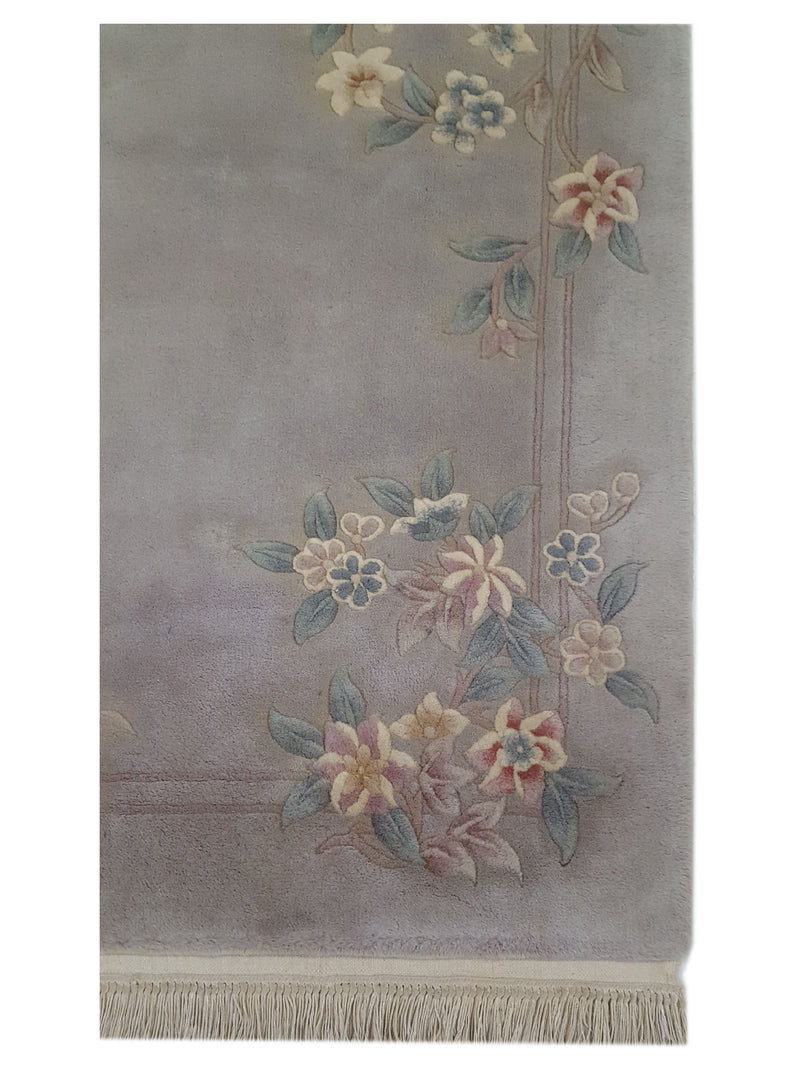 Pacific Tibetan 67394 Grey Lavender Transitional Hand Knotted Rug