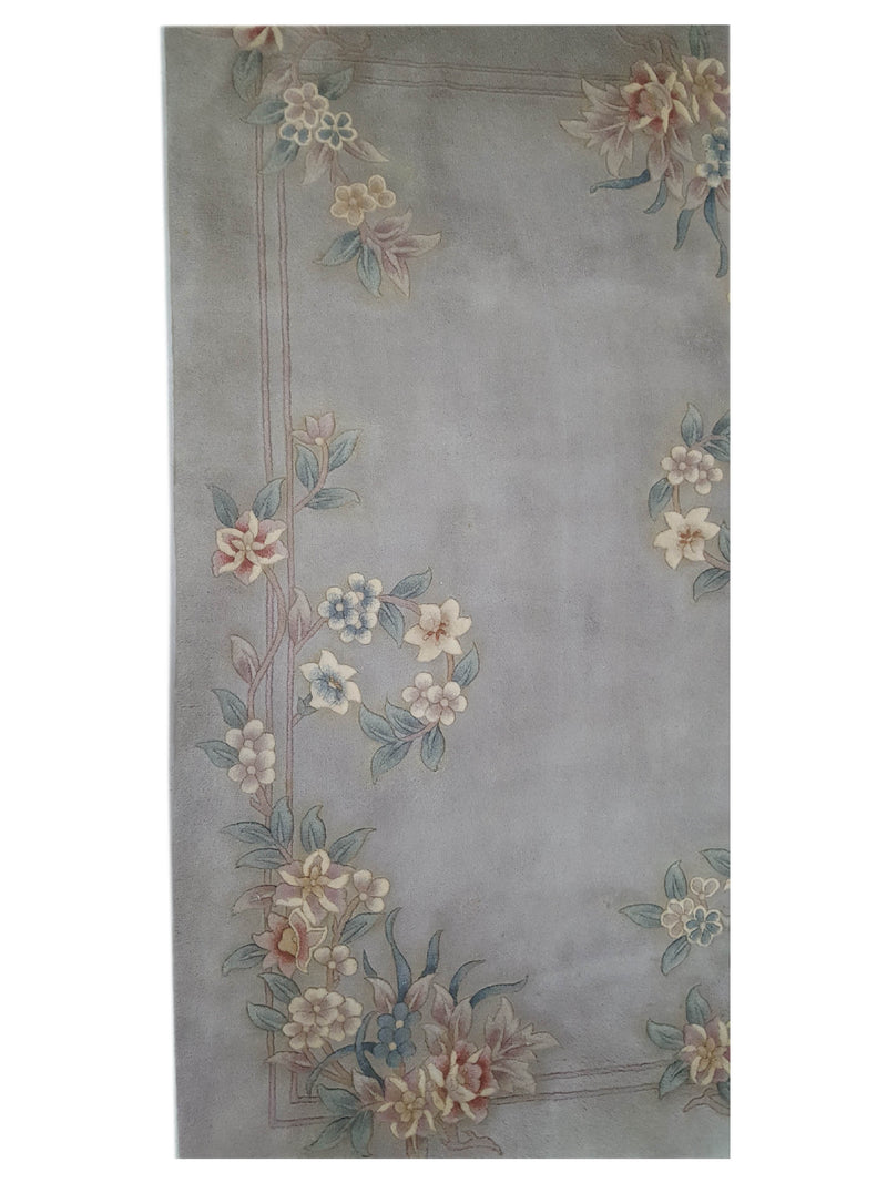 Pacific Tibetan 67394 Grey Lavender Transitional Hand Knotted Rug