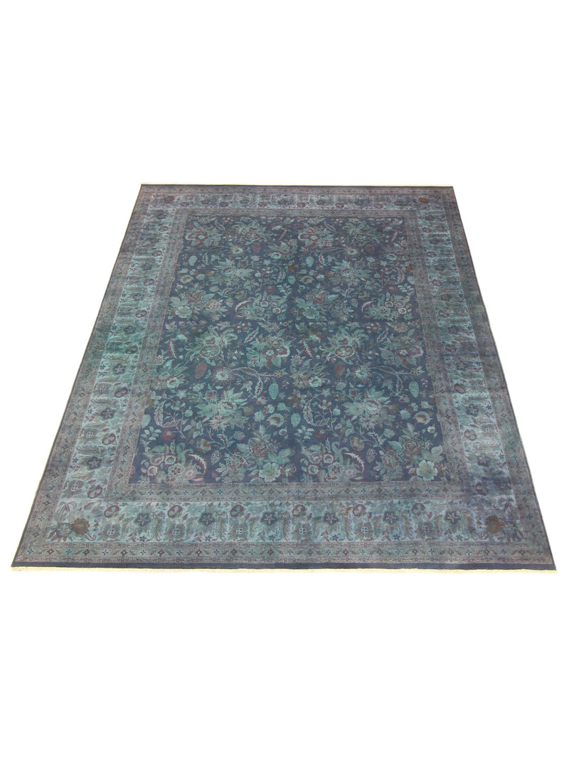 Pacific Classic Overdyed 67397 Ivory Mint Traditional Hand Knotted Rug