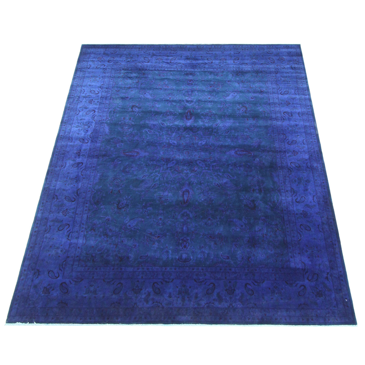 Pacific Classic Overdyed 67399 Blue Blue Transitional Hand Knotted Rug