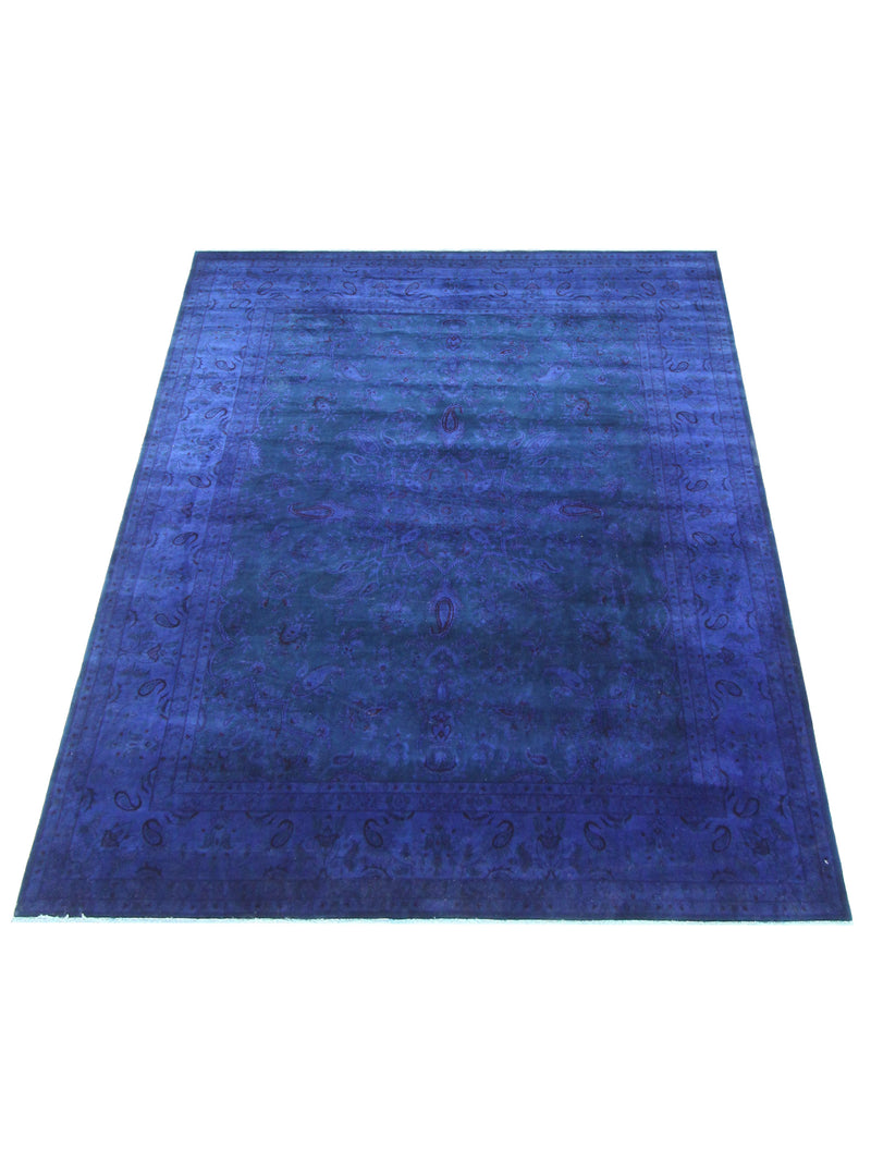 Pacific Classic Overdyed 67399 Blue Blue Transitional Hand Knotted Rug