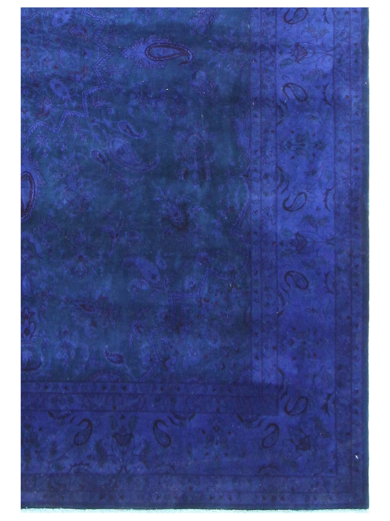 Pacific Classic Overdyed 67399 Blue Blue Transitional Hand Knotted Rug