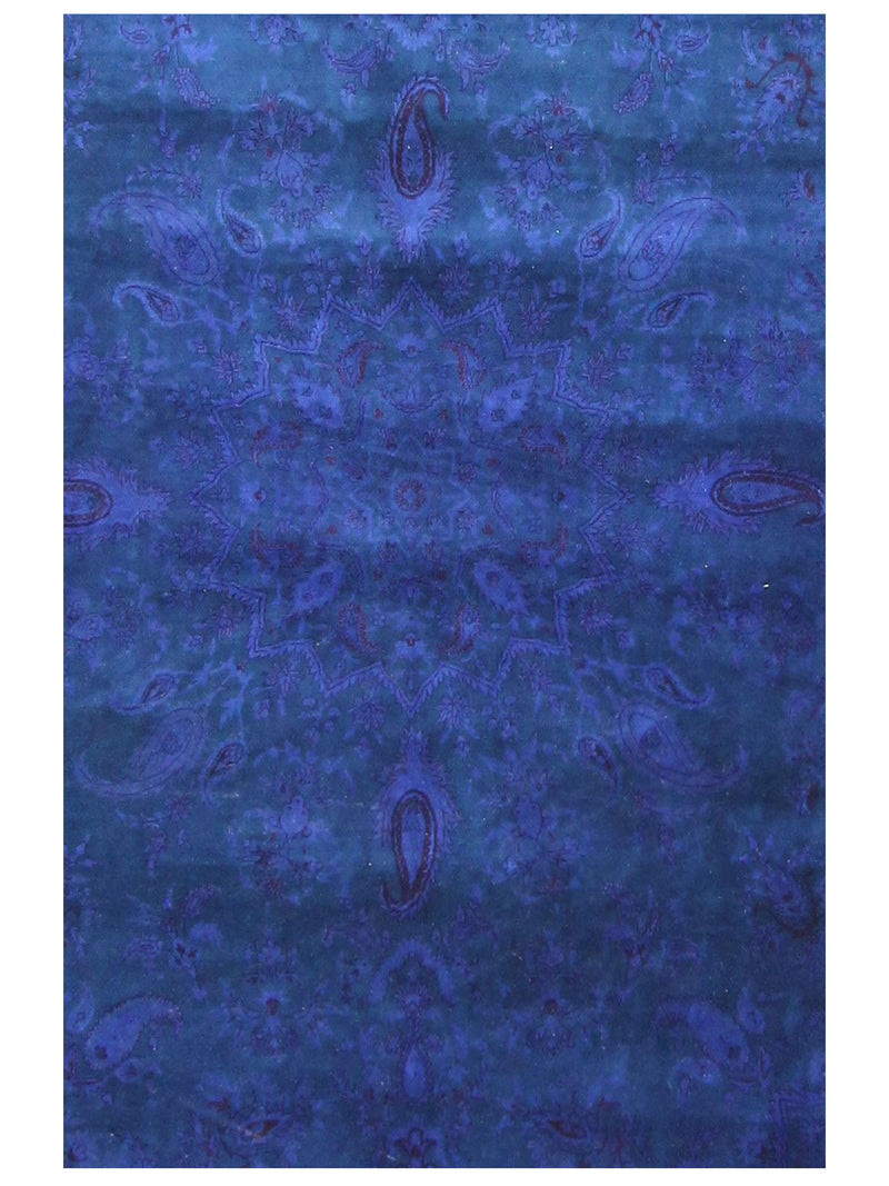 Pacific Classic Overdyed 67399 Blue Blue Transitional Hand Knotted Rug