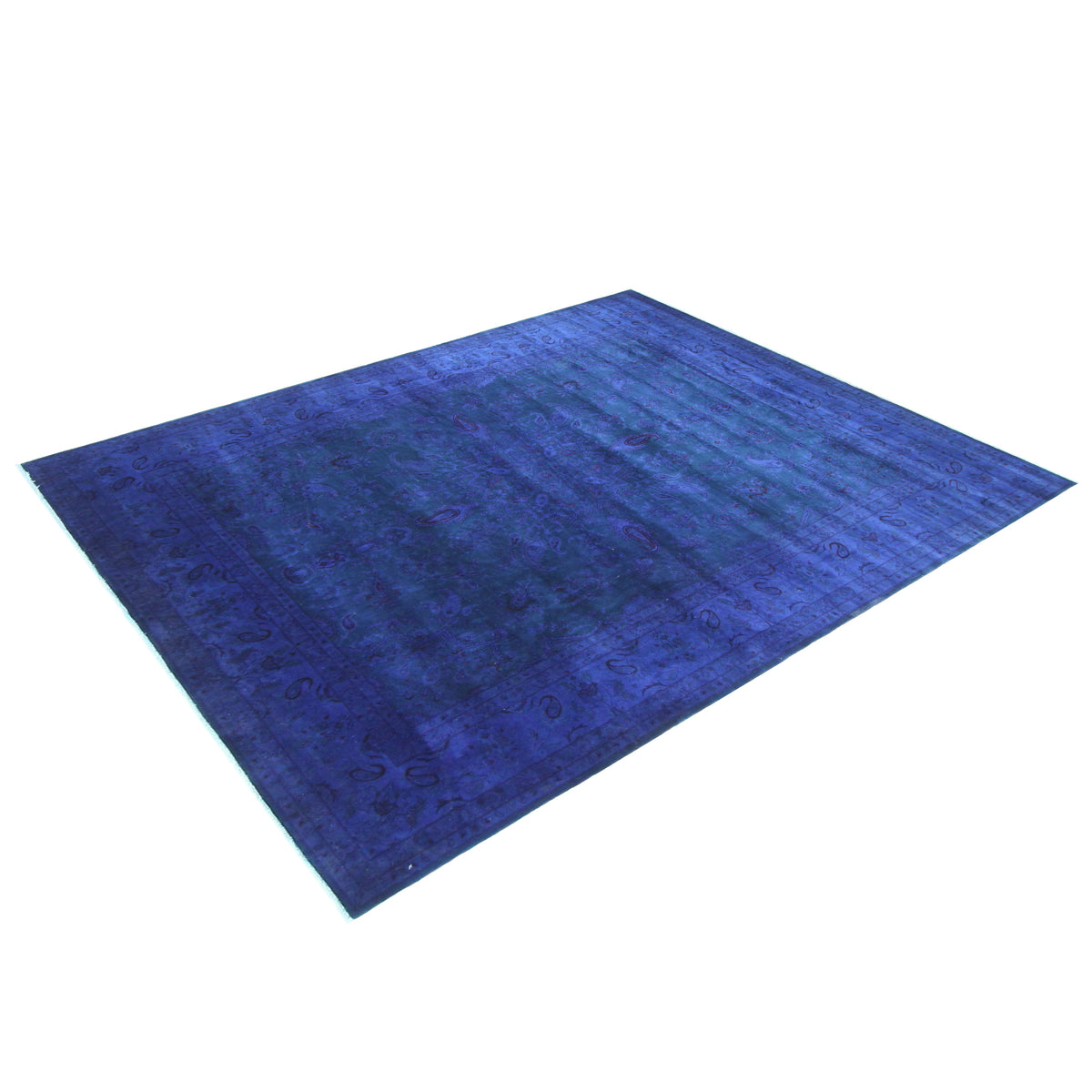 Pacific Classic Overdyed 67399 Blue Blue Transitional Hand Knotted Rug