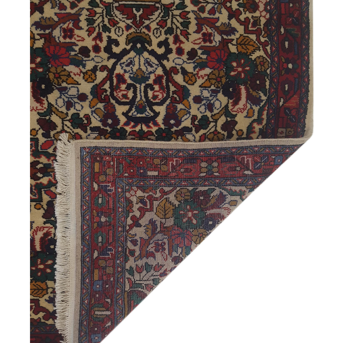 Pacific Hamadan 67406 Beige Red Traditional Hand Knotted Rug