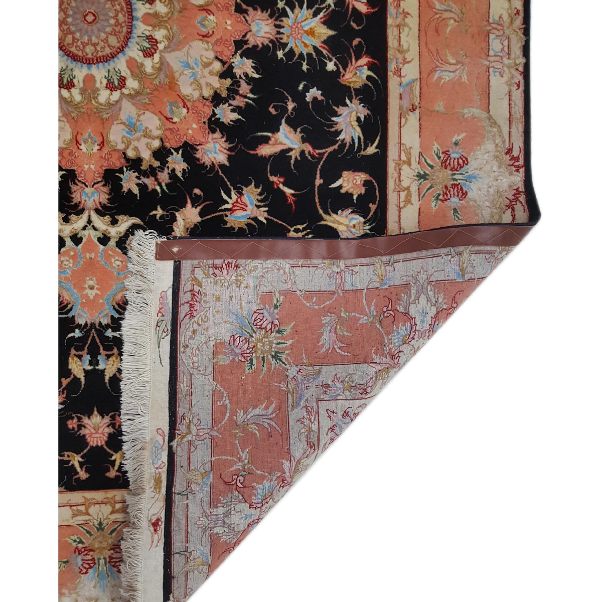 Pacific Fine Tabriz 67434 Black Samen Traditional Hand Knotted Rug