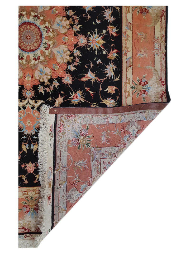 Pacific Fine Tabriz 67434 Black Samen Traditional Hand Knotted Rug