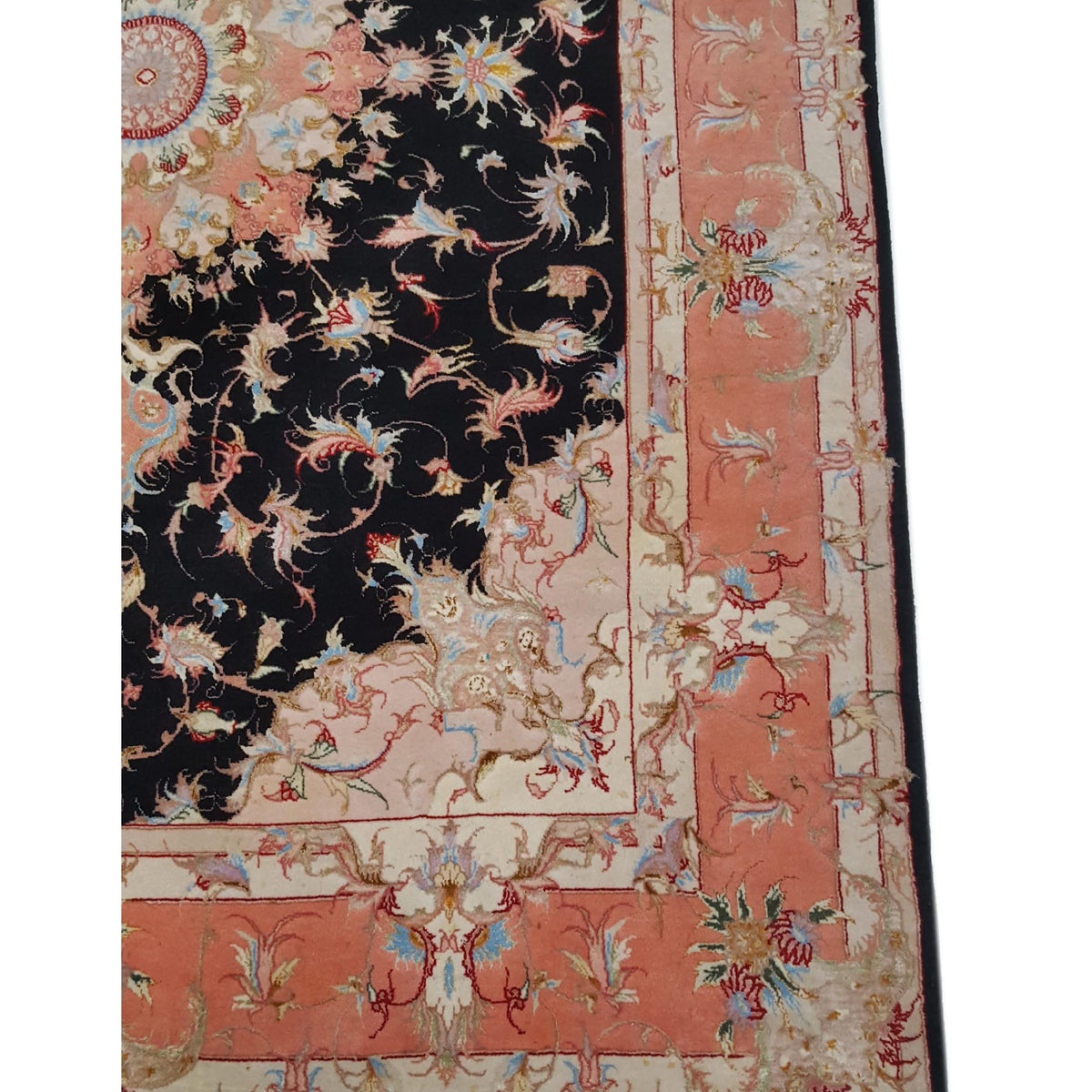 Pacific Fine Tabriz 67434 Black Samen Traditional Hand Knotted Rug