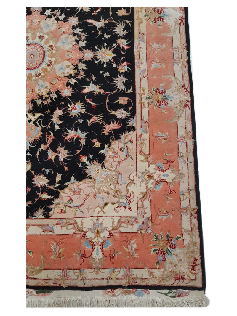Pacific Fine Tabriz 67434 Black Samen Traditional Hand Knotted Rug
