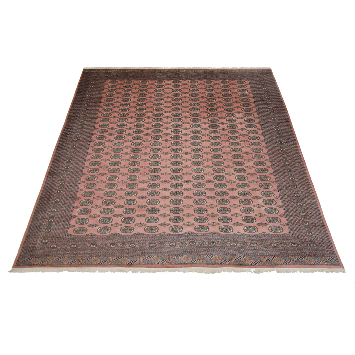 Pacific Bokhara 67506 Pink Brown Traditional Hand Knotted Rug
