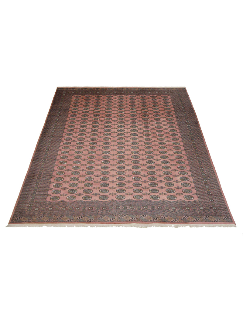 Pacific Bokhara 67506 Pink Brown Traditional Hand Knotted Rug