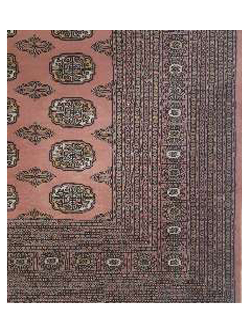 Pacific Bokhara 67506 Pink Brown Traditional Hand Knotted Rug