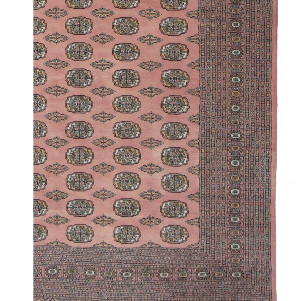 Pacific Bokhara 67506 Pink Brown Traditional Hand Knotted Rug