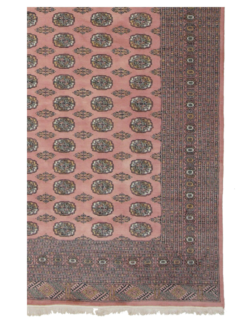 Pacific Bokhara 67506 Pink Brown Traditional Hand Knotted Rug
